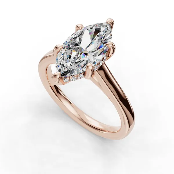 14K Rose Gold Marquise Engagement Ring Setting SVS Fine Jewelry Oceanside, NY