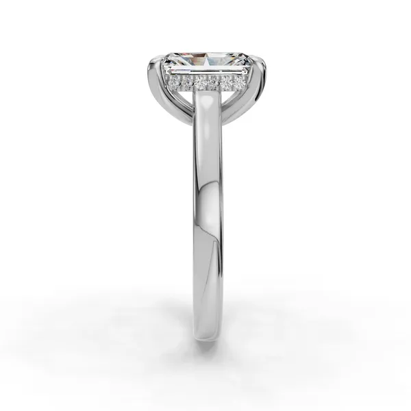 14K White Gold Radiant Engagement Ring Setting Image 3 SVS Fine Jewelry Oceanside, NY