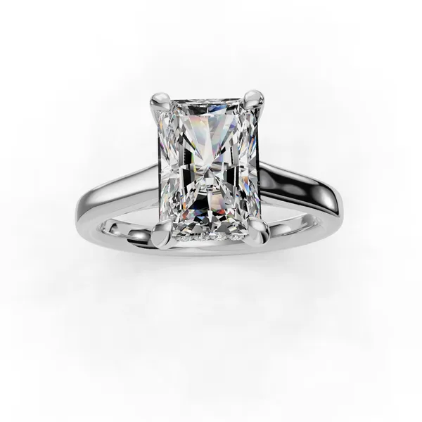 14K White Gold Radiant Engagement Ring Setting Image 4 SVS Fine Jewelry Oceanside, NY