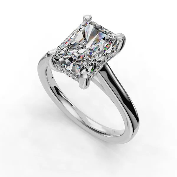 14K White Gold Radiant Engagement Ring Setting SVS Fine Jewelry Oceanside, NY