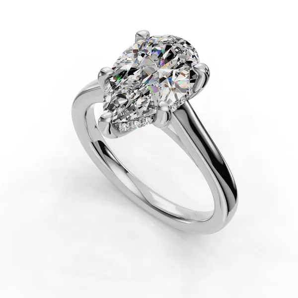 14K White Gold Pear Engagement Ring Setting SVS Fine Jewelry Oceanside, NY
