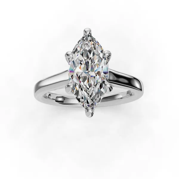 14K White Gold Marquise Engagement Ring Setting Image 4 SVS Fine Jewelry Oceanside, NY