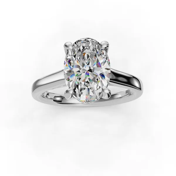 14K White Gold Oval Engagement Ring Setting Image 4 SVS Fine Jewelry Oceanside, NY