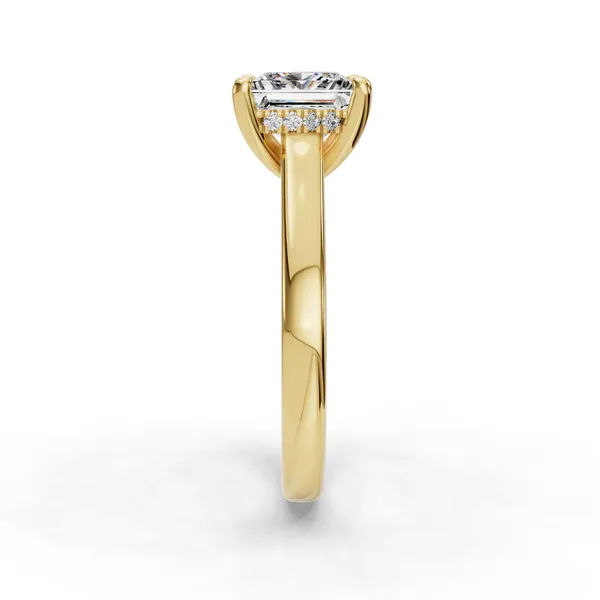 14K Yellow Gold Princess Engagement Ring Setting Image 3 SVS Fine Jewelry Oceanside, NY