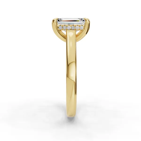 14K Yellow Gold Emerald Engagement Ring Setting Image 3 SVS Fine Jewelry Oceanside, NY