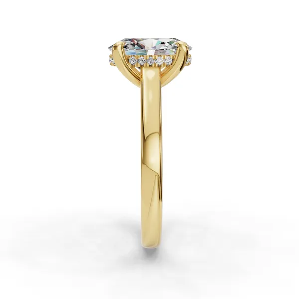 14K Yellow Gold Oval Engagement Ring Setting Image 3 SVS Fine Jewelry Oceanside, NY