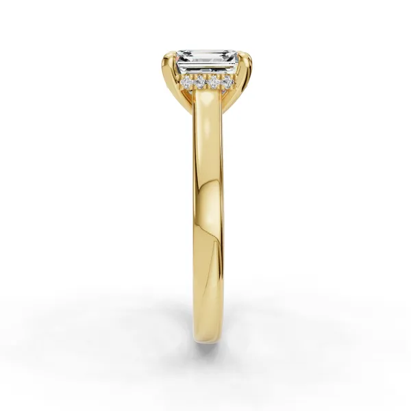 14K Yellow Gold Asscher Engagement Ring Setting Image 3 SVS Fine Jewelry Oceanside, NY