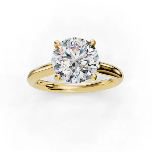 14K Yellow Gold Round Engagement Ring Setting Image 4 SVS Fine Jewelry Oceanside, NY