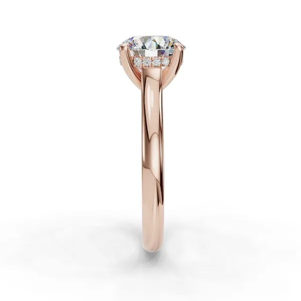 18K Rose Gold Round Engagement Ring Setting Image 3 SVS Fine Jewelry Oceanside, NY