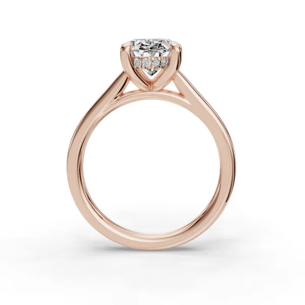 18K Rose Gold Oval Engagement Ring Setting Image 2 SVS Fine Jewelry Oceanside, NY