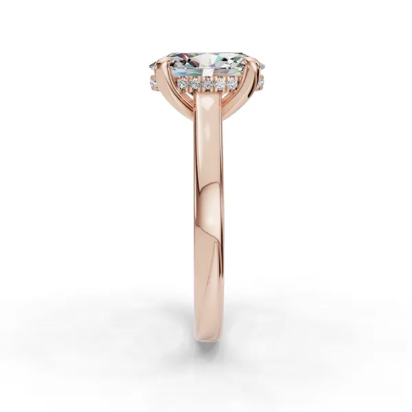 18K Rose Gold Oval Engagement Ring Setting Image 3 SVS Fine Jewelry Oceanside, NY