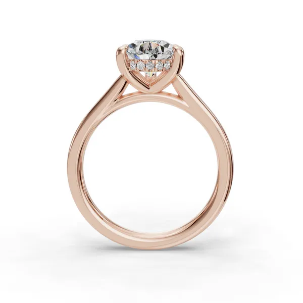 18K Rose Gold Pear Engagement Ring Setting Image 2 SVS Fine Jewelry Oceanside, NY