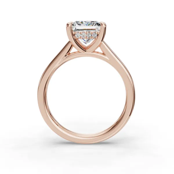 18K Rose Gold Princess Engagement Ring Setting Image 2 SVS Fine Jewelry Oceanside, NY