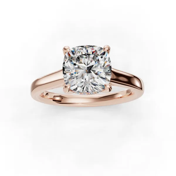 18K Rose Gold Cushion Engagement Ring Setting Image 4 SVS Fine Jewelry Oceanside, NY