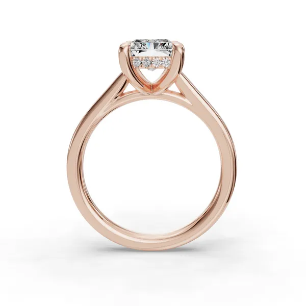 18K Rose Gold Radiant Engagement Ring Setting Image 2 SVS Fine Jewelry Oceanside, NY