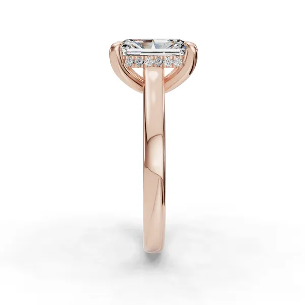 18K Rose Gold Radiant Engagement Ring Setting Image 3 SVS Fine Jewelry Oceanside, NY