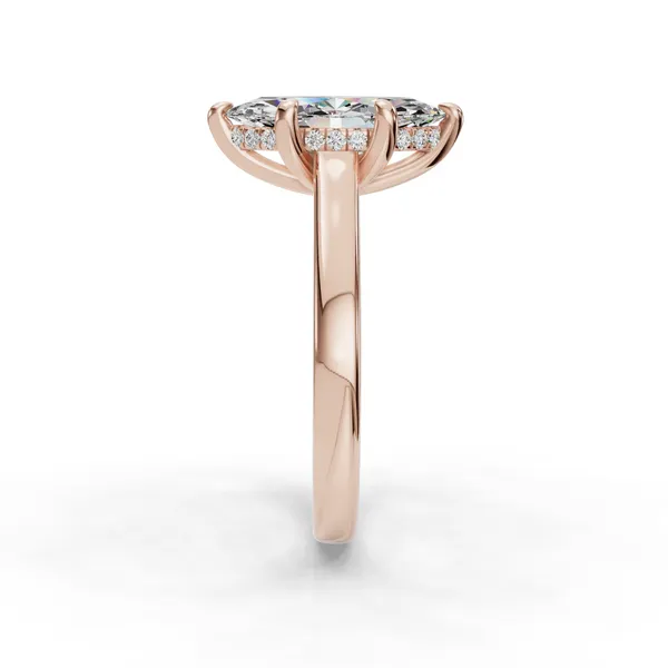 18K Rose Gold Marquise Engagement Ring Setting Image 3 SVS Fine Jewelry Oceanside, NY