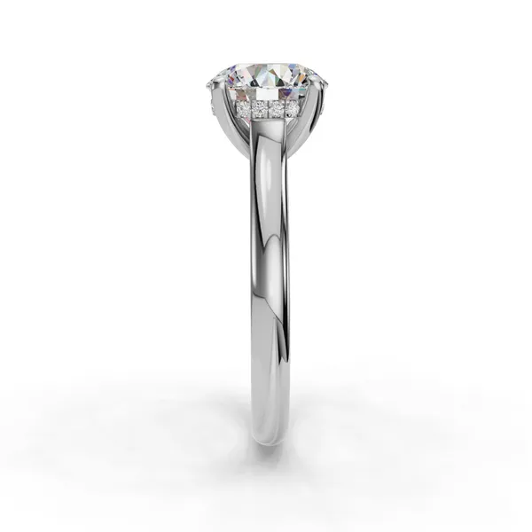 18K White Gold Round Engagement Ring Setting Image 3 SVS Fine Jewelry Oceanside, NY