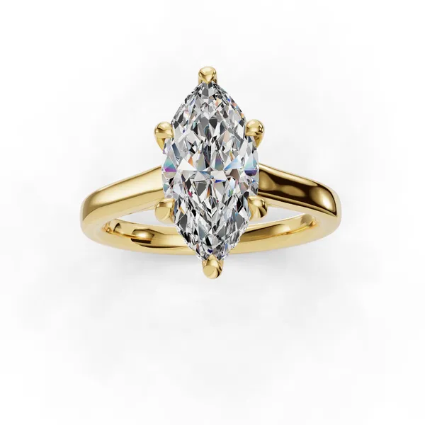 18K Yellow Gold Marquise Engagement Ring Setting Image 4 SVS Fine Jewelry Oceanside, NY