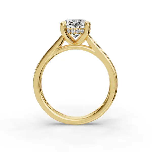 18K Yellow Gold Oval Engagement Ring Setting Image 2 SVS Fine Jewelry Oceanside, NY