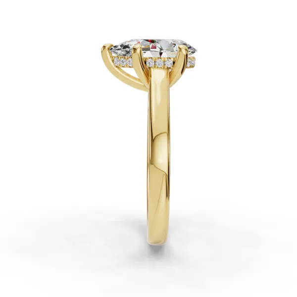 18K Yellow Gold Pear Engagement Ring Setting Image 3 SVS Fine Jewelry Oceanside, NY