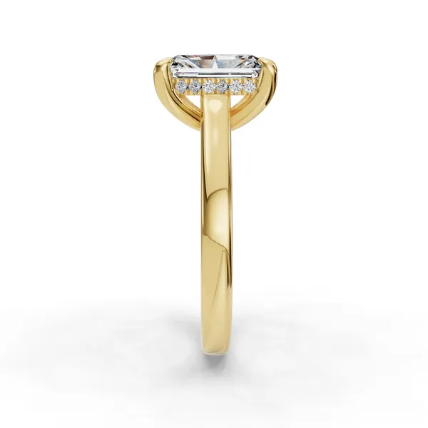 18K Yellow Gold Radiant Engagement Ring Setting Image 3 SVS Fine Jewelry Oceanside, NY