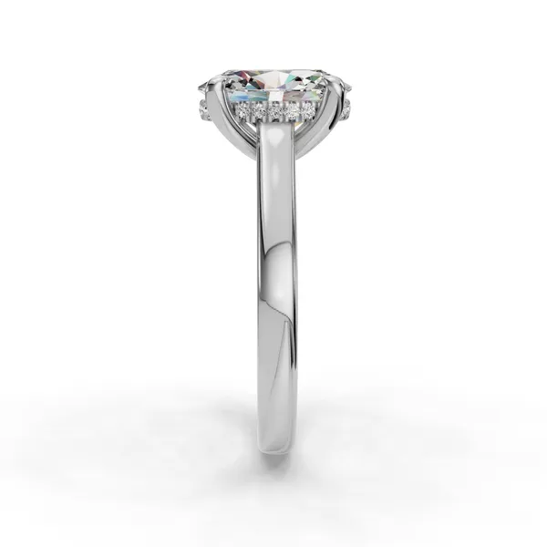 Platinum Oval Engagement Ring Setting Image 3 SVS Fine Jewelry Oceanside, NY