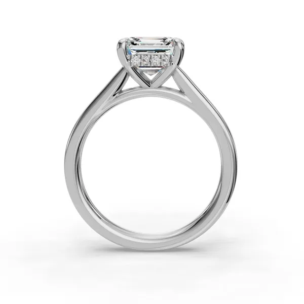 Platinum Asscher Engagement Ring Setting Image 2 SVS Fine Jewelry Oceanside, NY