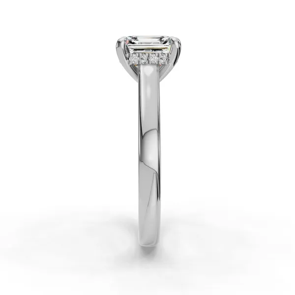 Platinum Asscher Engagement Ring Setting Image 3 SVS Fine Jewelry Oceanside, NY
