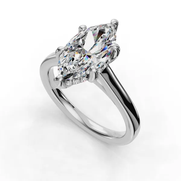 Platinum Marquise Engagement Ring Setting SVS Fine Jewelry Oceanside, NY