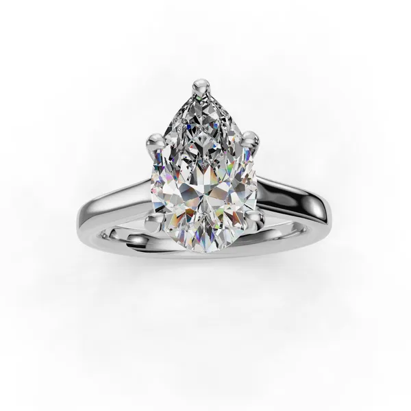 Platinum Pear Engagement Ring Setting Image 4 SVS Fine Jewelry Oceanside, NY