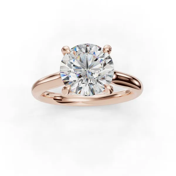14K Rose Gold Round Engagement Ring Setting Image 4 SVS Fine Jewelry Oceanside, NY