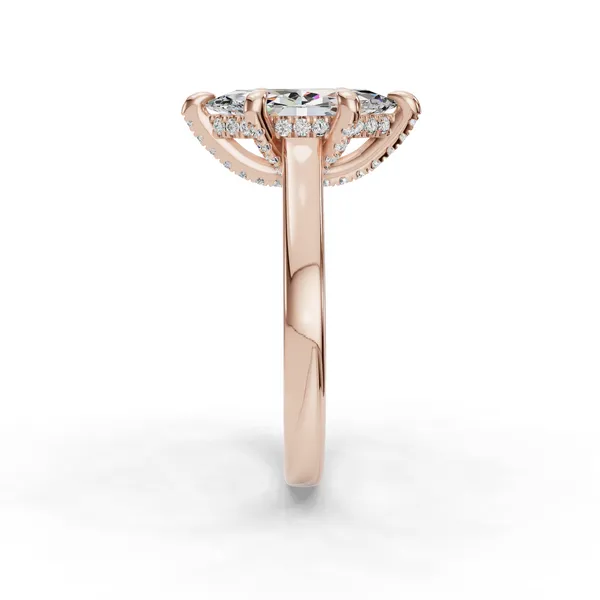 14K Rose Gold Marquise Engagement Ring Setting Image 3 SVS Fine Jewelry Oceanside, NY