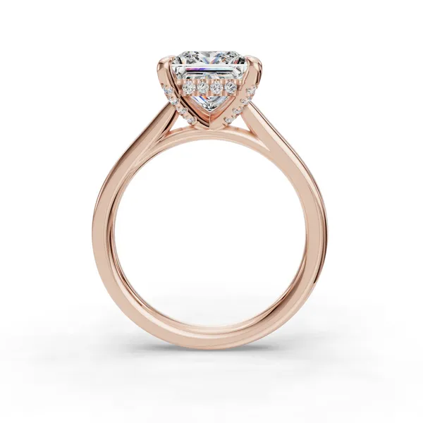 14K Rose Gold Princess Engagement Ring Setting Image 2 SVS Fine Jewelry Oceanside, NY
