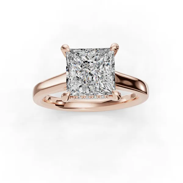14K Rose Gold Princess Engagement Ring Setting Image 4 SVS Fine Jewelry Oceanside, NY