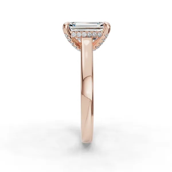 14K Rose Gold Emerald Engagement Ring Setting Image 3 SVS Fine Jewelry Oceanside, NY