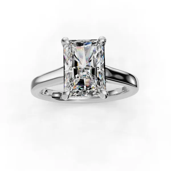 14K White Gold Radiant Engagement Ring Setting Image 4 SVS Fine Jewelry Oceanside, NY