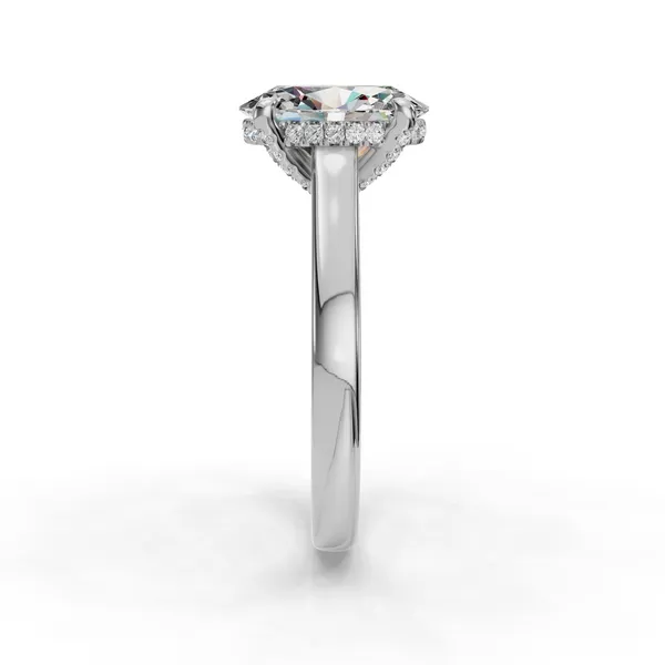 14K White Gold Oval Engagement Ring Setting Image 3 SVS Fine Jewelry Oceanside, NY