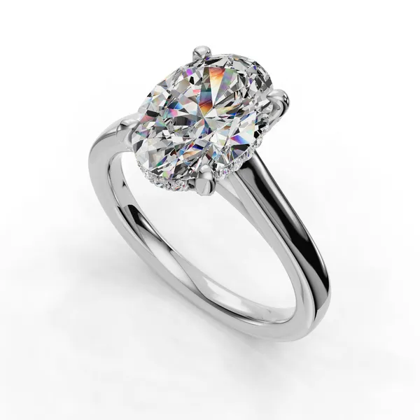 14K White Gold Oval Engagement Ring Setting SVS Fine Jewelry Oceanside, NY