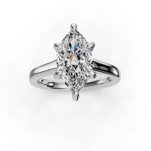 14K White Gold Marquise Engagement Ring Setting Image 4 SVS Fine Jewelry Oceanside, NY