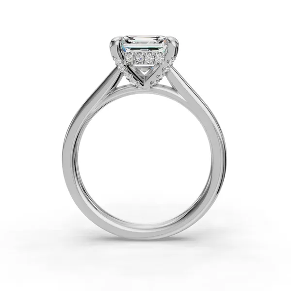 14K White Gold Asscher Engagement Ring Setting Image 2 SVS Fine Jewelry Oceanside, NY