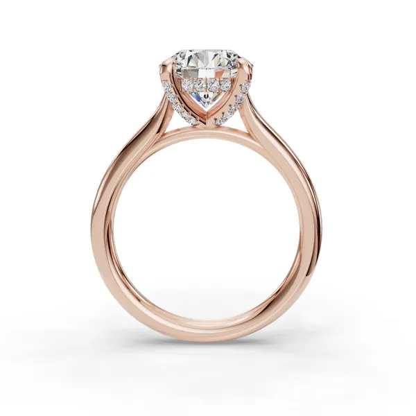 18K Rose Gold Round Engagement Ring Setting Image 2 SVS Fine Jewelry Oceanside, NY