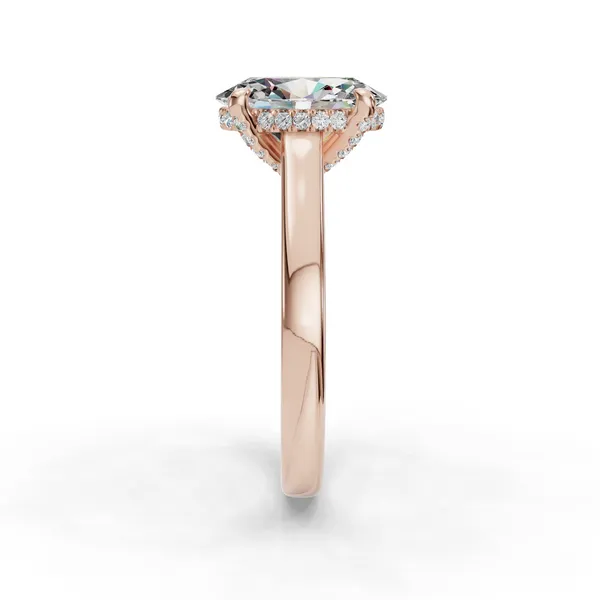 18K Rose Gold Oval Engagement Ring Setting Image 3 SVS Fine Jewelry Oceanside, NY