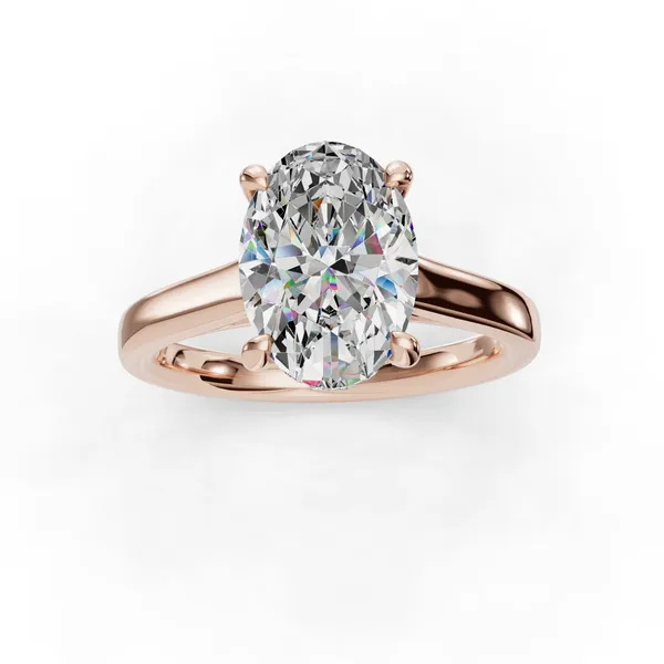 18K Rose Gold Oval Engagement Ring Setting Image 4 SVS Fine Jewelry Oceanside, NY