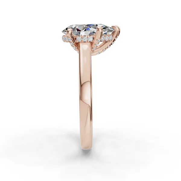 18K Rose Gold Pear Engagement Ring Setting Image 3 SVS Fine Jewelry Oceanside, NY