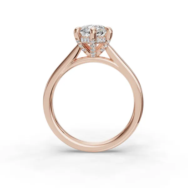 18K Rose Gold Pear Engagement Ring Setting Image 2 SVS Fine Jewelry Oceanside, NY