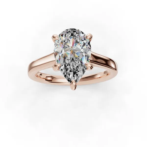 18K Rose Gold Pear Engagement Ring Setting Image 4 SVS Fine Jewelry Oceanside, NY