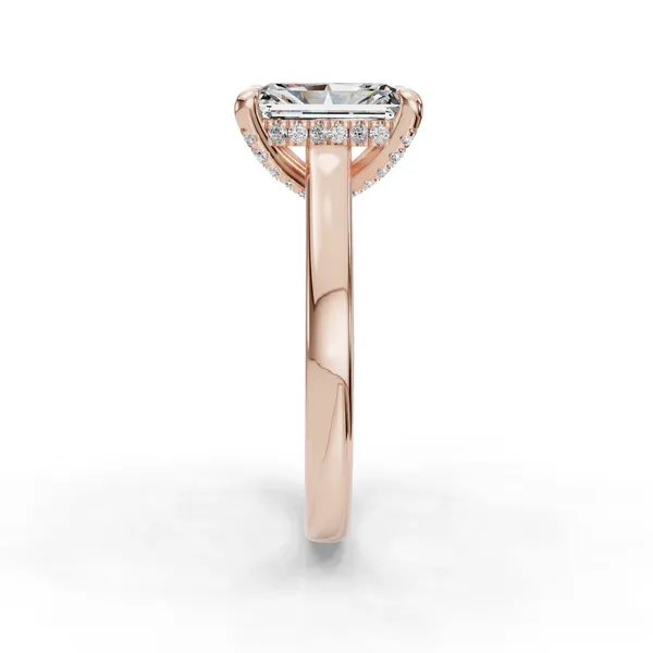 18K Rose Gold Radiant Engagement Ring Setting Image 3 SVS Fine Jewelry Oceanside, NY