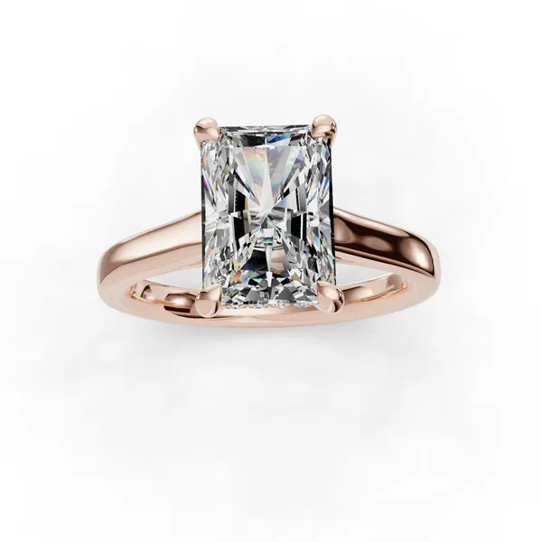 18K Rose Gold Radiant Engagement Ring Setting Image 4 SVS Fine Jewelry Oceanside, NY