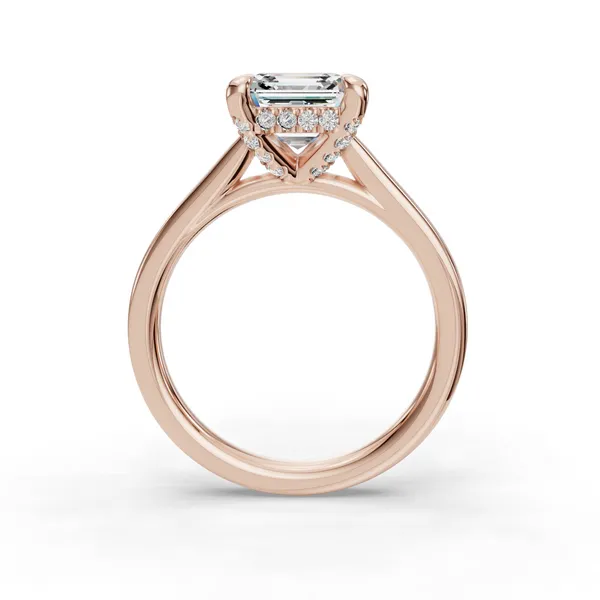 18K Rose Gold Asscher Engagement Ring Setting Image 2 SVS Fine Jewelry Oceanside, NY